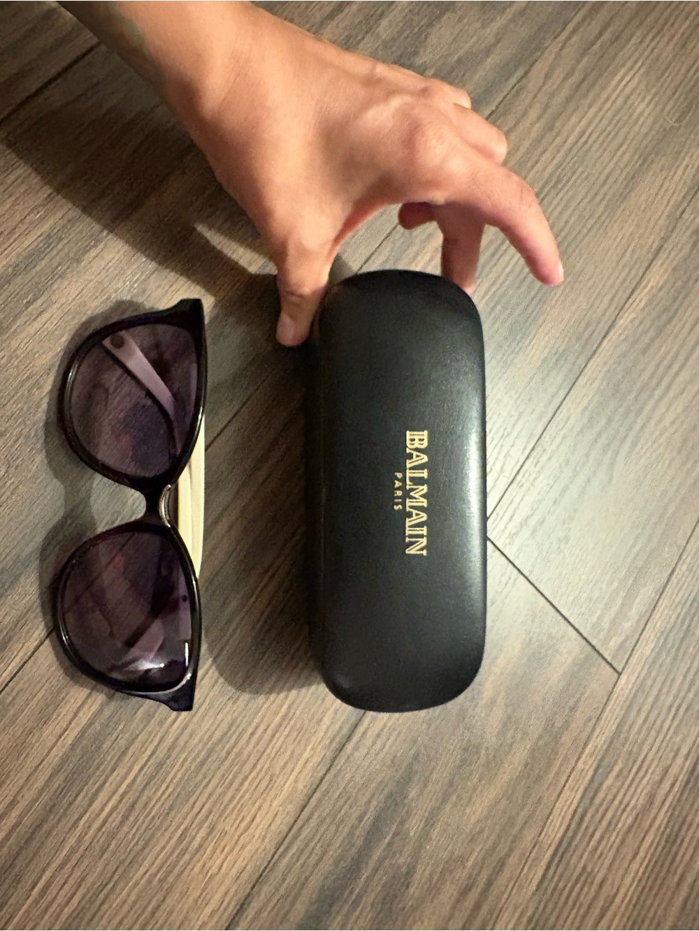 Balmain Black and Off White Sunglasses with case